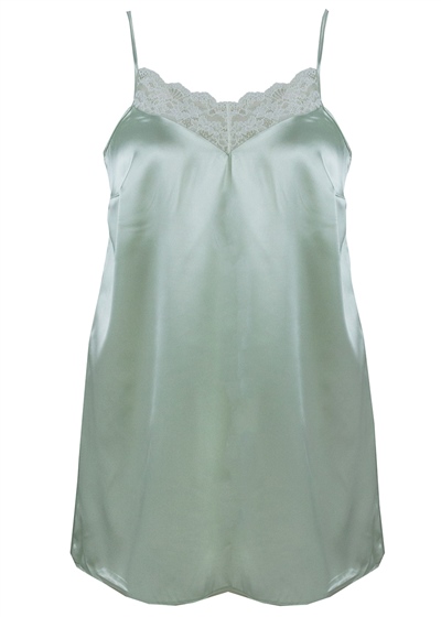 Magic Form 87430 Kadın İp Askılı Saten Gecelik-Nilyeşili