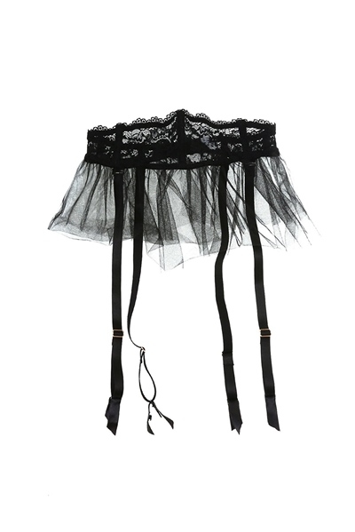 Magic Form 889 Dantelli Tüllü Jartiyer-Siyah