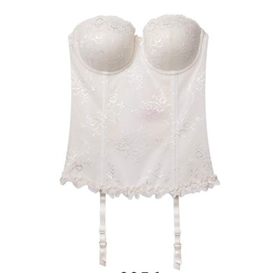 Magic Form 9256 Dantelli Taşlı Sırtı Açık Uzun Büstiyer - Ekru