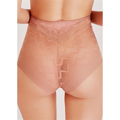 Magic Form 948 Zigzag Dantelli Yüksek Bel Külot - Kiremit