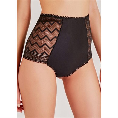 Magic Form 948 Zigzag Dantelli Yüksek Bel Külot - Siyah
