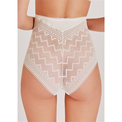 Magic Form 948 Zigzag Dantelli Yüksek Bel Külot - Ekru