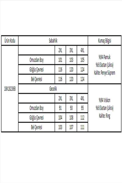 Monamise 18236 Kadın Büyük Beden Gecelik Sabahlık Takım -Lacivert
