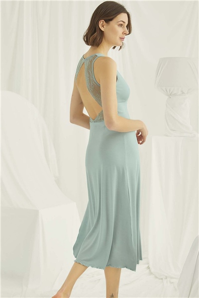 Monamise 18464 Kadın Gecelik-Açıkyeşil