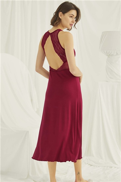 Monamise 18482 Kadın Gecelik-Kırmızı