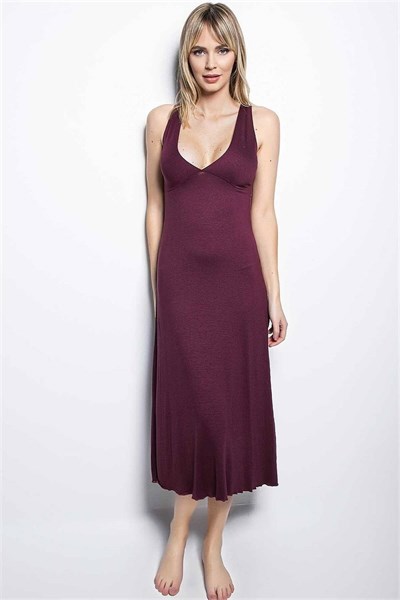 Monamise 19226 Kısa Kollu Gecelik  - Mor