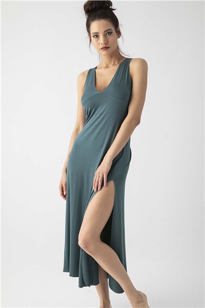 Monamise 19300 Kadın Askılı Gecelik-Yeşil