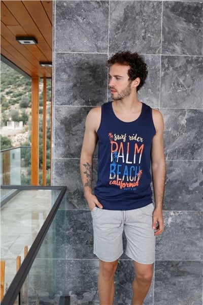 Monamise 20089 Erkek Şort Takım-Lacivert