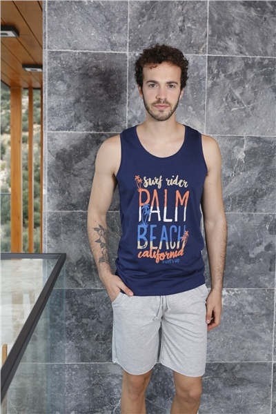 Monamise 20089 Erkek Şort Takım-Lacivert