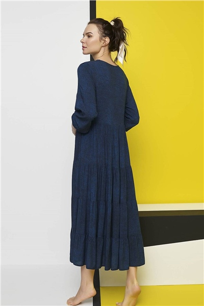 Monamise Kadın Lacivert Maxi Elbise 21042