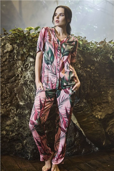 Monamise Kadın Vişne Kısa Kollu Pijama Takım 21034