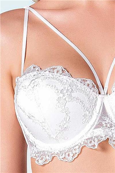 Nurteks 4591 Kadın Dantelli Destekli Starples Sütyen Külot Takım-Ekru
