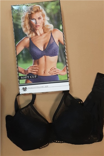 Orkide  8250 Büyük Beden Soft Cup Dantelli Sütyen-Siyah