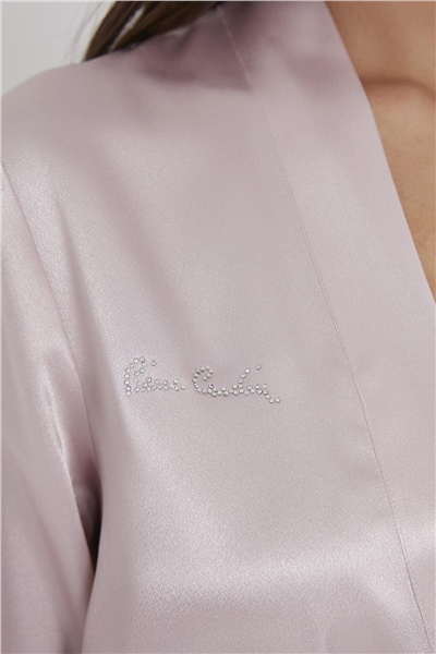 Pierre Cardin 1010 Kadın Saten Sabahlık - Pudra