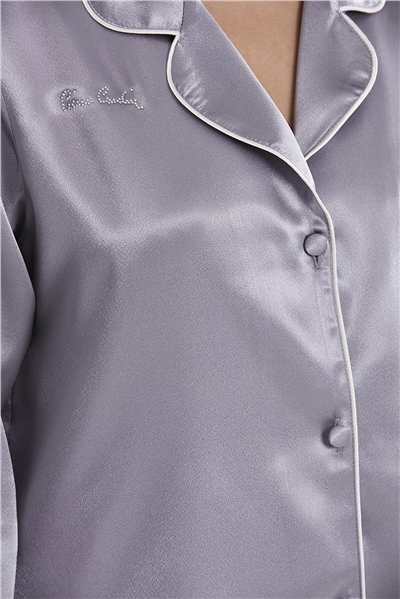 Pierre Cardin 1200 Kadın Saten Pijama Takımı-Royal