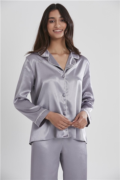 Pierre Cardin 1200 Kadın Saten Pijama Takımı-Royal