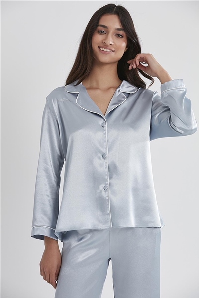 Pierre Cardin 1200 Kadın Saten Pijama Takımı-Mist