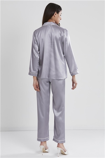 Pierre Cardin 1200 Kadın Saten Pijama Takımı-Royal