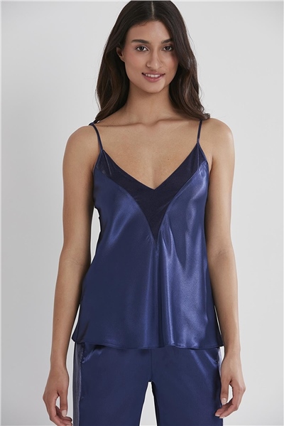 Pierre Cardin 2040 Kadın Kadife Saten Sabahlıklı Pijama Takım-Lacivert
