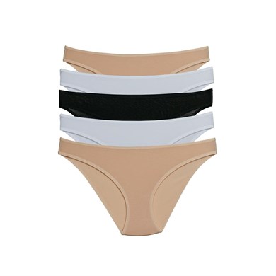 Pierre Cardin 2055 Beşli Slip Külot - Beyaz-Ten-Siyah