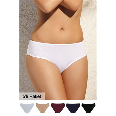 Pierre Cardin 2056 Beşli Slip Külot - Beyaz-Ten-Siyah