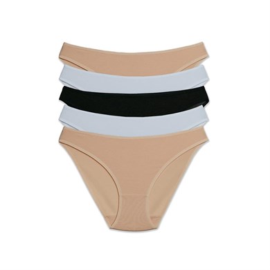 Pierre Cardin 2057 Beşli Slip Külot - Beyaz-Ten-Siyah