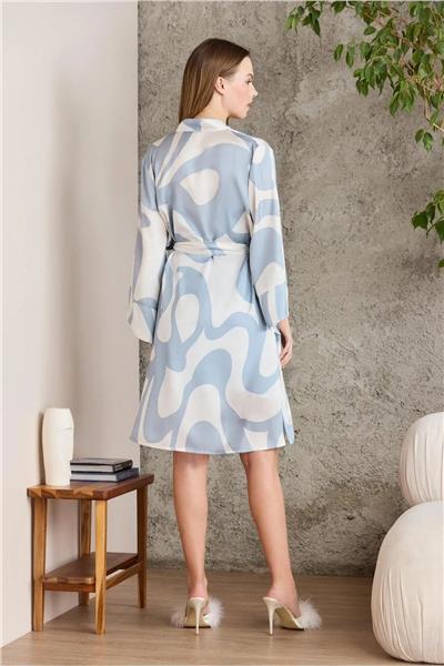 Pierre Cardin 2420 Kadın Saten Empirme Sabahlıklı Gecelik Takım-Mist