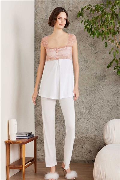 Pierre Cardin 2805 Hamile Lohusa Sabahlıklı Pijama Takım-Brandy