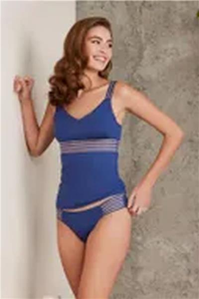 Pierre Cardin 300 Kadın Kalın Askılı Dantelli Atlet Külot takım-Lacivert