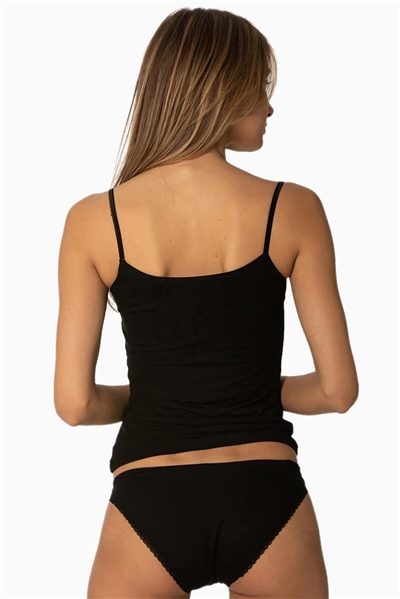 Pierre Cardin 315 Kadın İp Askılı Atlet Külot Takım-Siyah