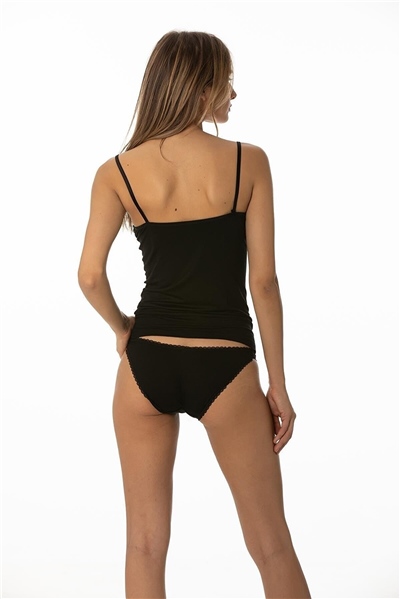 Pierre Cardin 325 Kadın İp Askılı Atlet Külot Takım-Siyah