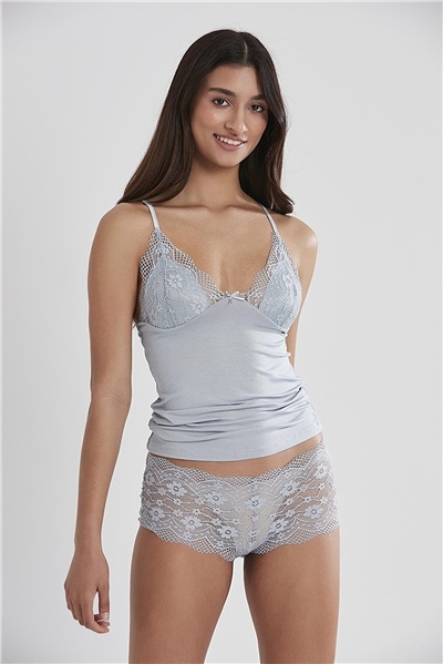 Pierre Cardin 332 Kadın İp Askılı Atlet Külot Takım-Mist