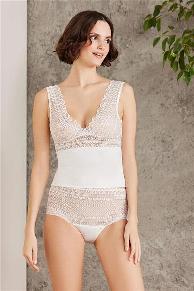 Pierre Cardin 335 Kadın Atlet Külot Takım-Ekru