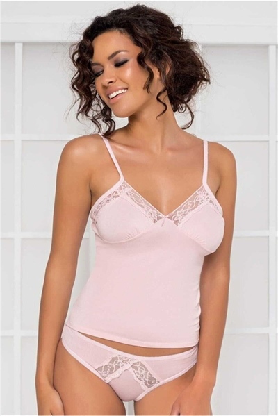 Pierre Cardin 350 Kadın İp Askılı Atlet Külot Takım-Pudra