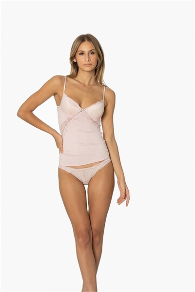 Pierre Cardin 356 Kadın İp Askılı Atlet Külot Takım-Pudra