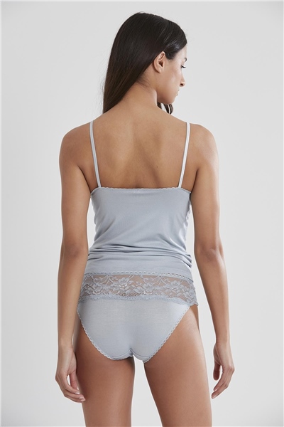Pierre Cardin 375 Kadın Dantelli Penye Atlet Külot Kaşkorse Set - Mist