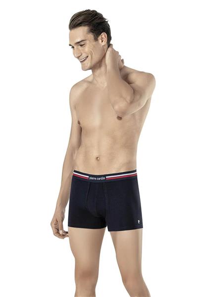 Pierre Cardin 395 Erkek Lastiği Çizgili 3lü Boxer-Kırmızı&Grimelanj&Lacivert