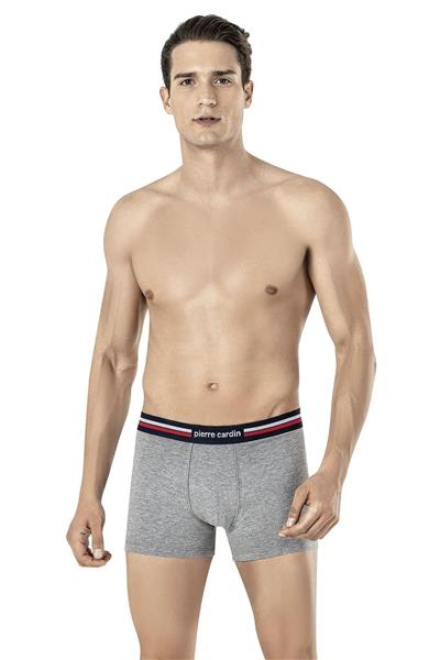 Pierre Cardin 395 Erkek Lastiği Çizgili 3lü Boxer-Kırmızı&Grimelanj&Lacivert