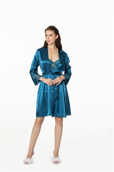 Pierre Cardin 4050 Gecelik Sabahlık Takım - Safir