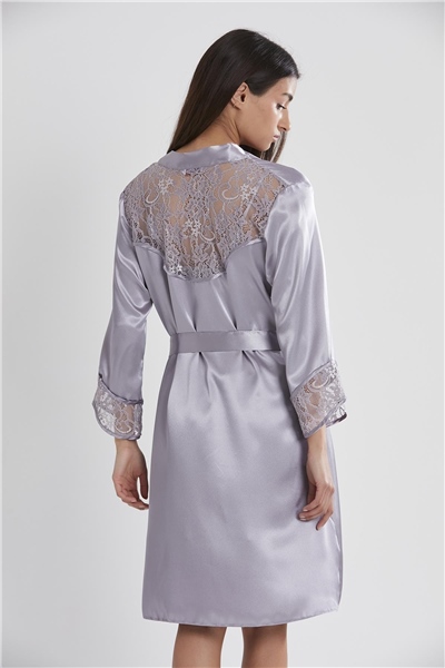 Pierre Cardin 4075 Saten Sabahlıklı Gecelik Takım - Royal