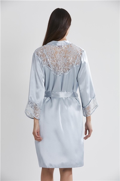 Pierre Cardin 4075 Saten Sabahlıklı Gecelik Takım - Mist