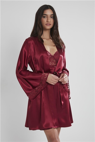 Pierre Cardin 4090 Gecelik Sabahlık Takım - Bordo