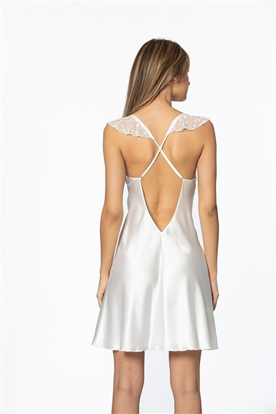 Pierre Cardin 4240 Kadın Saten Gecelik Sabahlık Takım-Ekru