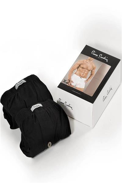 Pierre Cardin 425 Erkek %100 Pamuk Penye 2li Boxer-Siyah