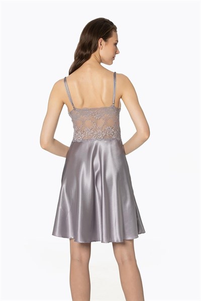 Pierre Cardin 4265 Kadın Saten Gecelik Sabahlık Takım-Royal