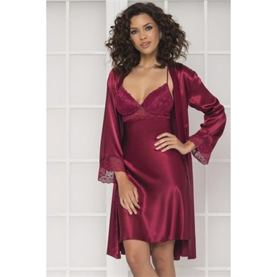 Pierre Cardin 4285 Gecelik Sabahlık Takım - Bordo