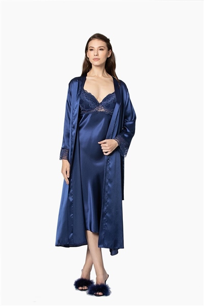 Pierre Cardin 4370 Gecelik Sabahlık Takım - Lacivert