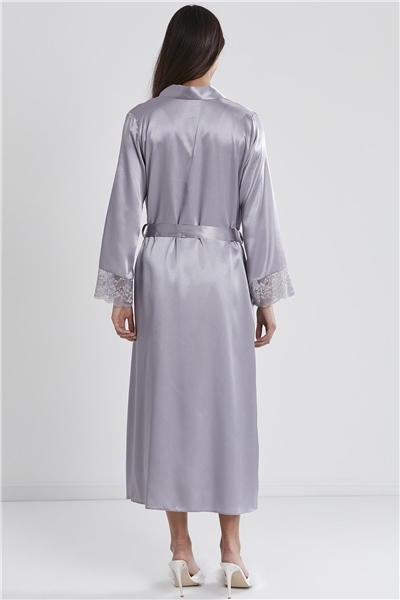 Pierre Cardin 4370 Saten Sabahlıklı Gecelik Takım - Royal