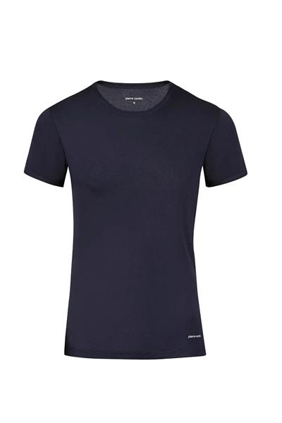Pierre Cardin 440 Erkek %100 Pamuk Ribana Bisiklet Yaka Yarım Kol Fanila-Lacivert
