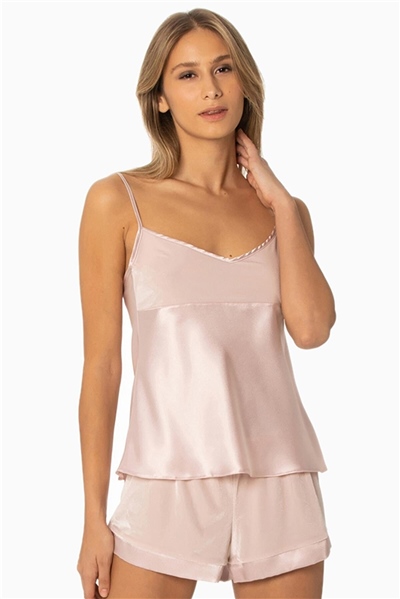 Pierre Cardin 440 Kadın İp Askılı Şort Takım-Pudra